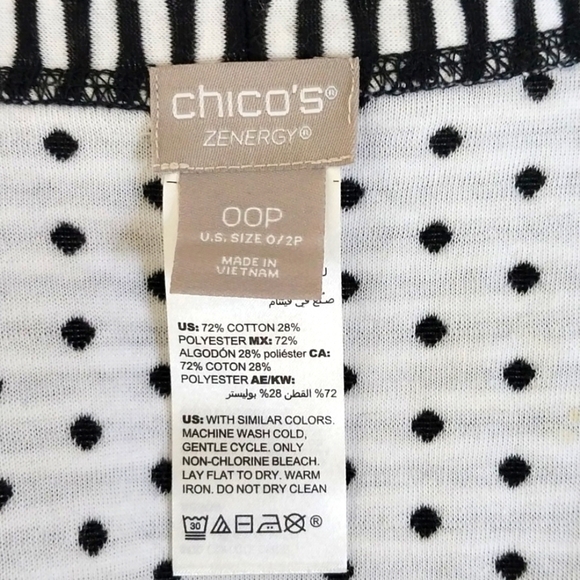 Chico's Zenergy Open Front Cardigan Striped 00P = 2P - Picture 5 of 5
